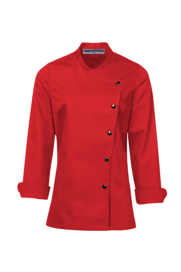 Long Sleeves New Chef Coat Jacket Uniform for women ideal for food service, Caterers and Culinary professional.